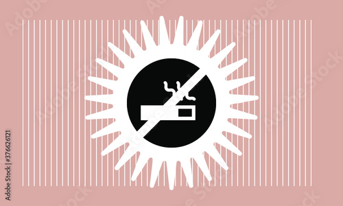 no smoking with star icon , vector symbol