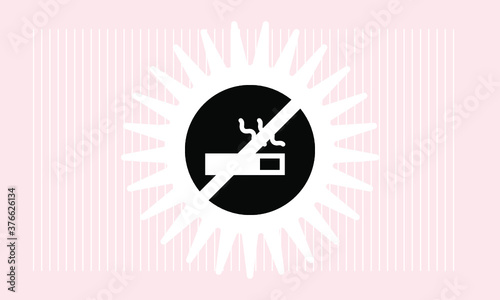 no smoking with star icon , vector symbol