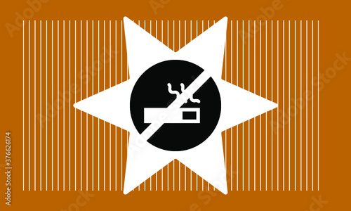 no smoking with star icon , vector symbol