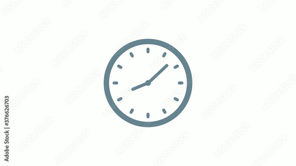 New aqua gray color counting down clock icon on white background New aqua gray color counting down clock icon on white background