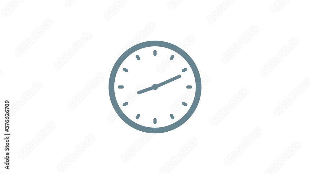 New aqua gray color counting down clock icon on white background New aqua gray color counting down clock icon on white background
