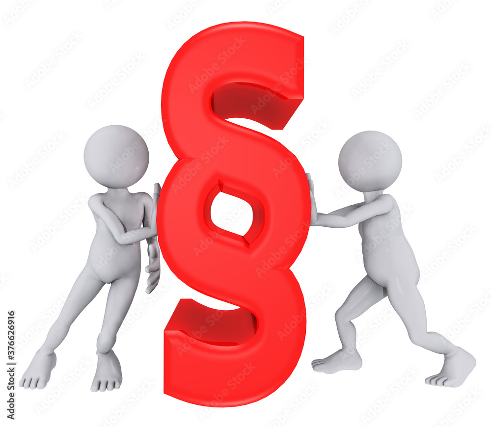 3D Figuren mit Paragraphenzeichen, Freisteller 3D Figuren mit Paragraphenzeichen, Freisteller