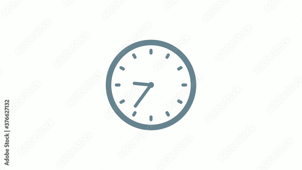 New aqua gray color counting down clock icon on white background New aqua gray color counting down clock icon on white background