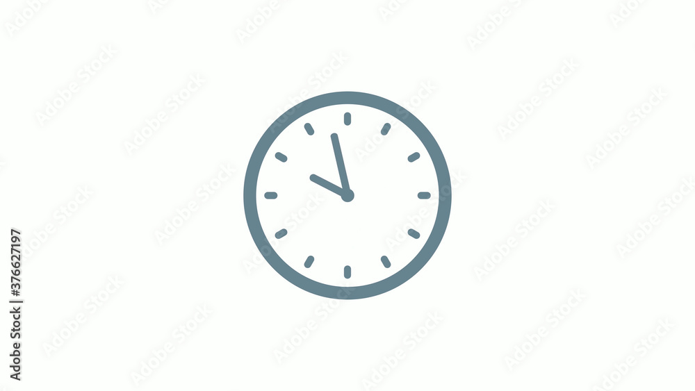 New aqua gray color counting down clock icon on white background New aqua gray color counting down clock icon on white background