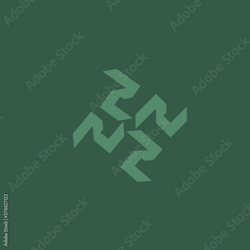 recycle symbol on green background letter S
minimalist and modern sign/ symbol line
