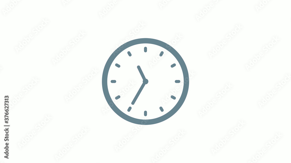 New aqua gray color counting down clock icon on white background New aqua gray color counting down clock icon on white background