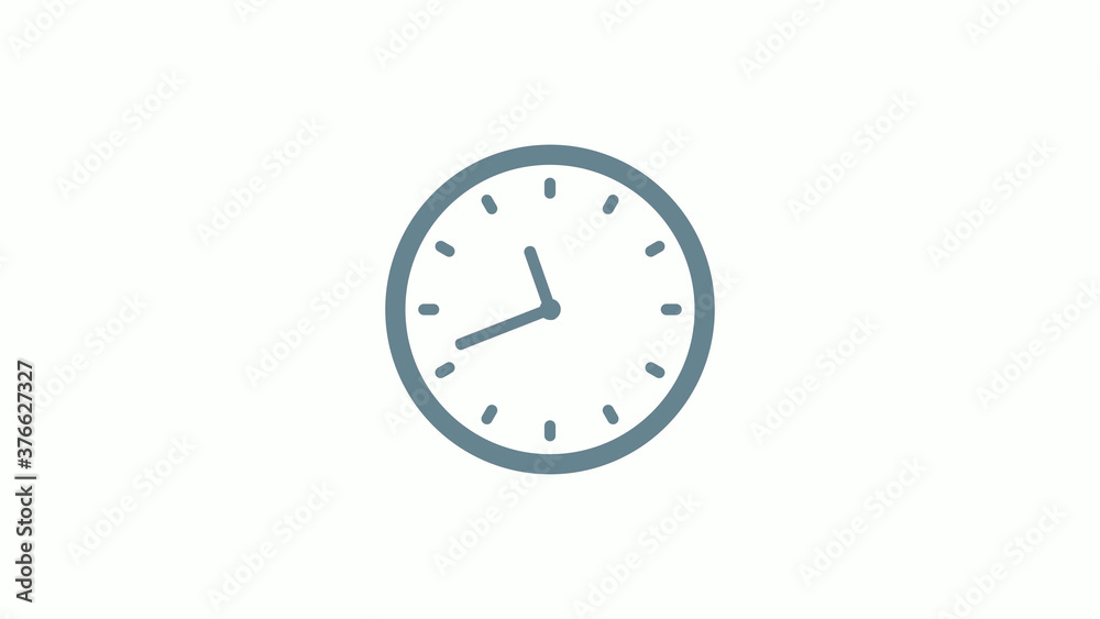 New aqua gray color counting down clock icon on white background New aqua gray color counting down clock icon on white background