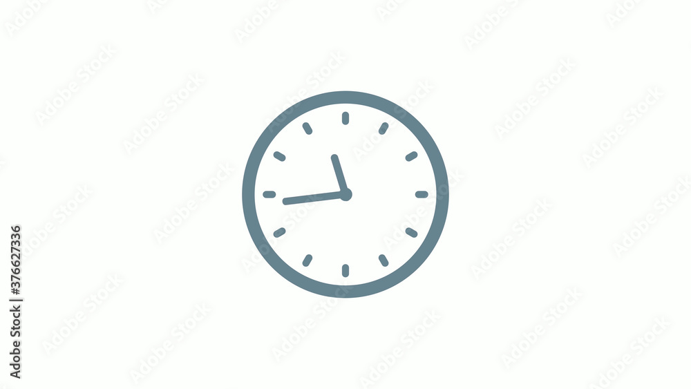 New aqua gray color counting down clock icon on white background New aqua gray color counting down clock icon on white background