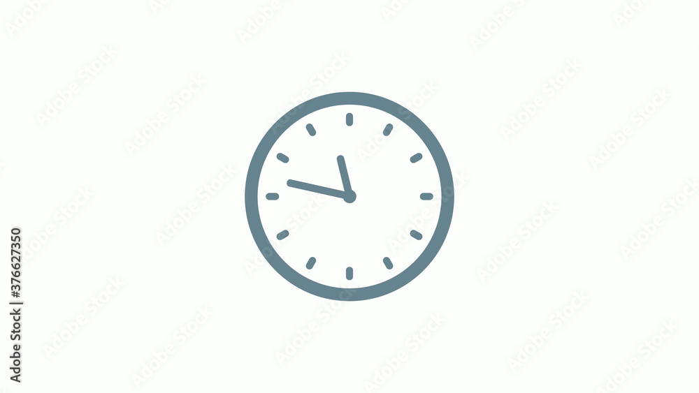 New aqua gray color counting down clock icon on white background New aqua gray color counting down clock icon on white background