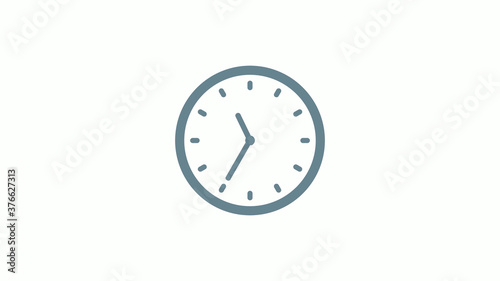 New aqua gray color counting down clock icon on white background