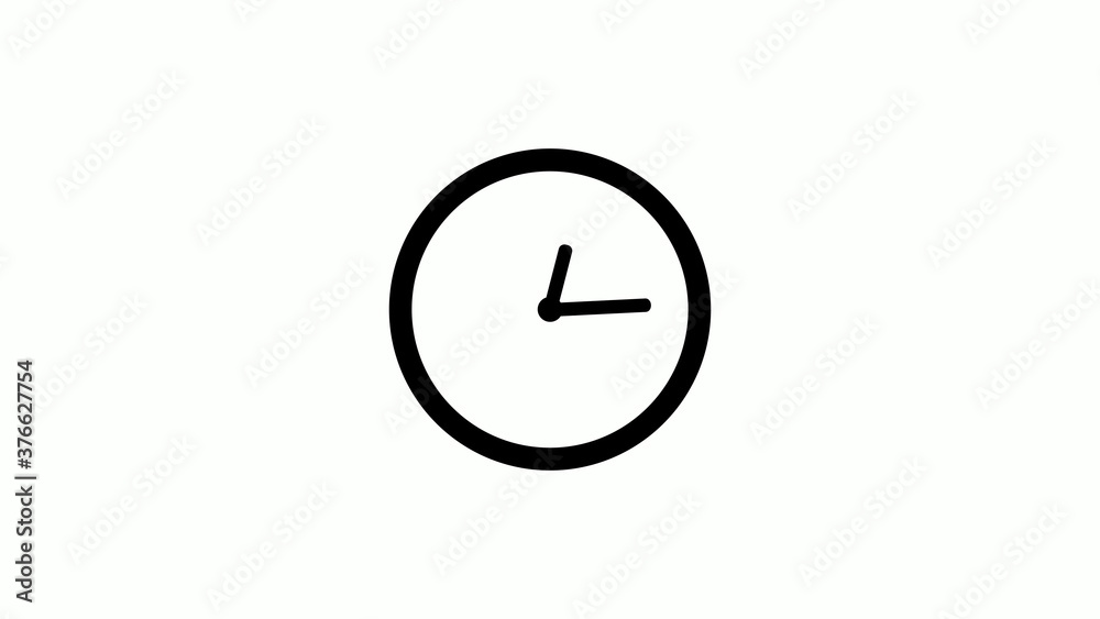 Black color clock icon on white background,clock icon without trick Black color clock icon on white background,clock icon without trick