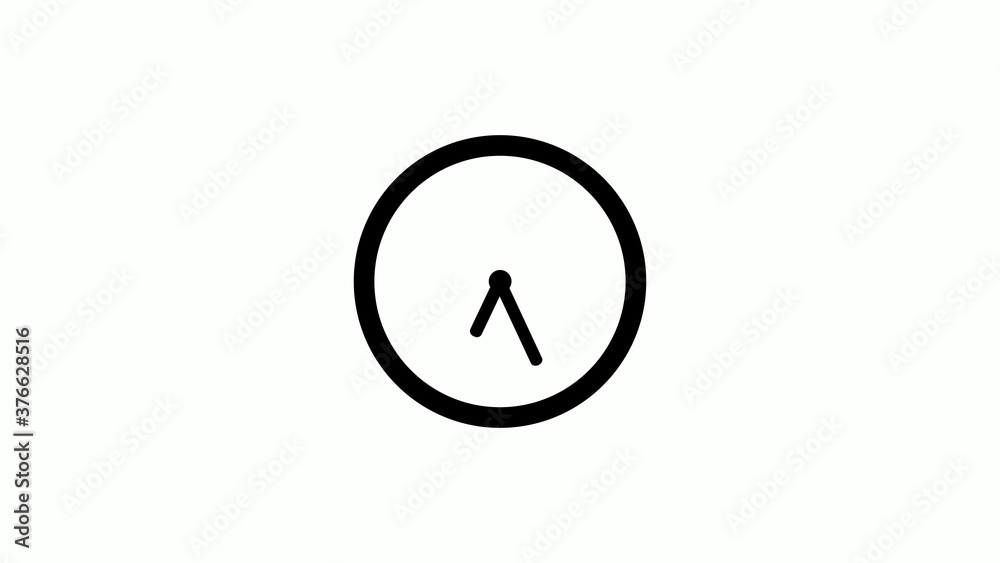 New circle counting down clock icon on white background,Clock icon without trick New circle counting down clock icon on white background,Clock icon without trick