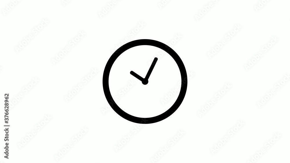 New circle counting down clock icon on white background,Clock icon without trick New circle counting down clock icon on white background,Clock icon without trick