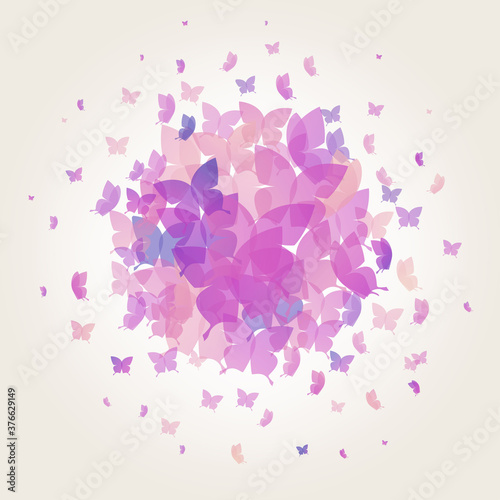Colorful butterflies on cream background - vector design	