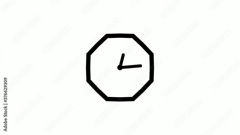 New black color counting down clock icon on white background New black color counting down clock icon on white background