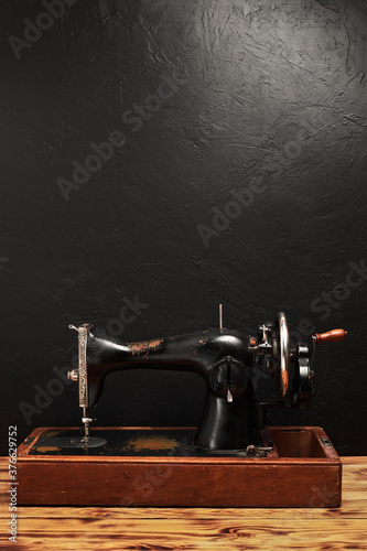 Retro sewing machine with copy space