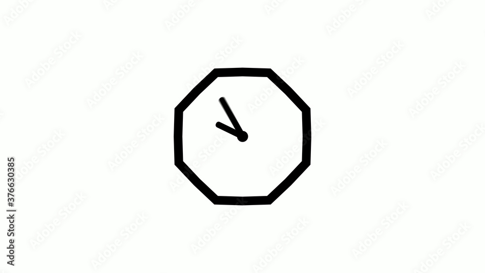 Amazing 12 hours counting down clock icon on white background,clock without trick Amazing 12 hours counting down clock icon on white background,clock without trick