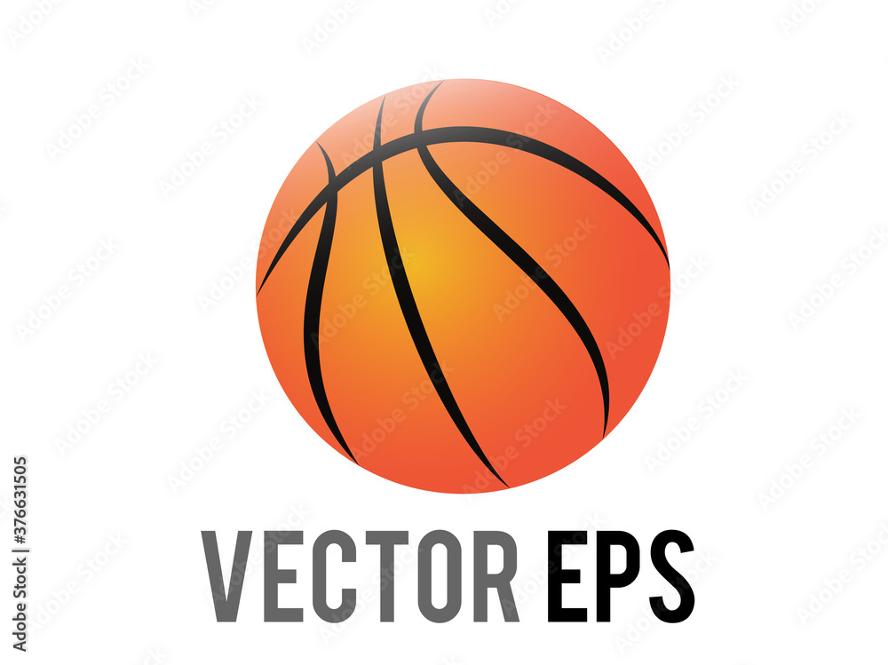 Vector classic orange basketball game ball emoji icon