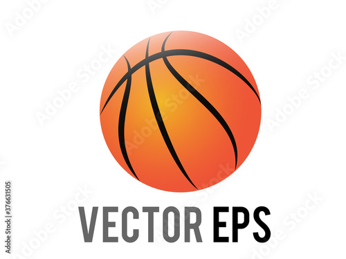 Vector classic orange basketball game ball emoji icon