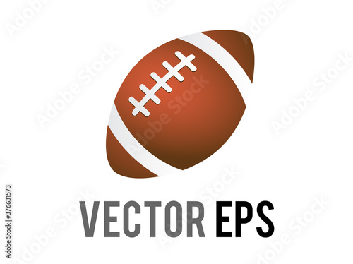 Vector classic brown American football or rugby game ball emoji icon