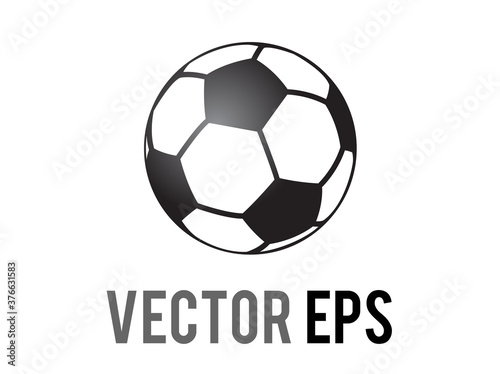 Vector round  black and white ball for soccer sport game emoji icon