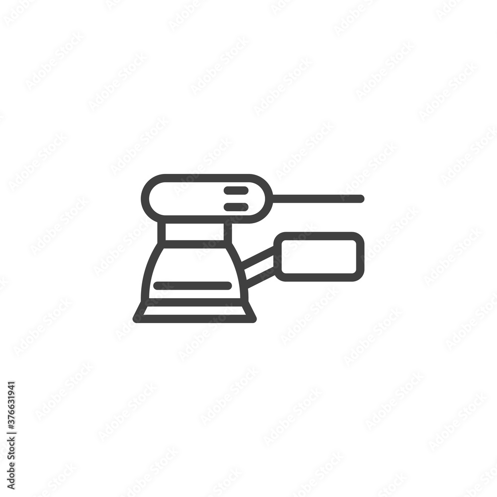 Orbital sander line icon. linear style sign for mobile concept and web design. Woodworking tool sanding machine outline vector icon. Symbol, logo illustration. Vector graphics Orbital sander line icon. linear style sign for mobile concept and web design. Woodworking tool sanding machine outline vector icon. Symbol, logo illustration. Vector graphics