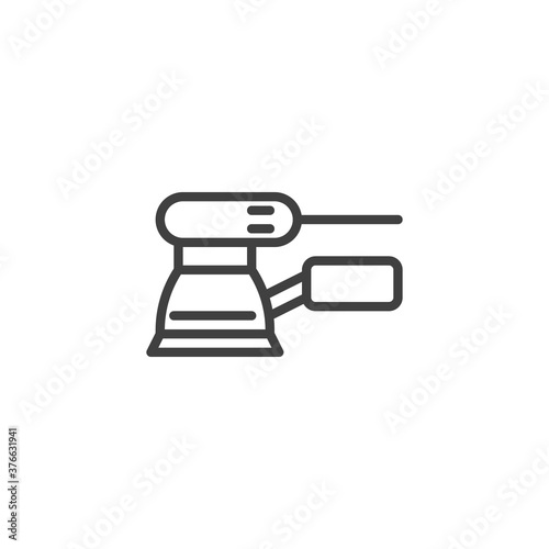 Orbital sander line icon. linear style sign for mobile concept and web design. Woodworking tool sanding machine outline vector icon. Symbol, logo illustration. Vector graphics