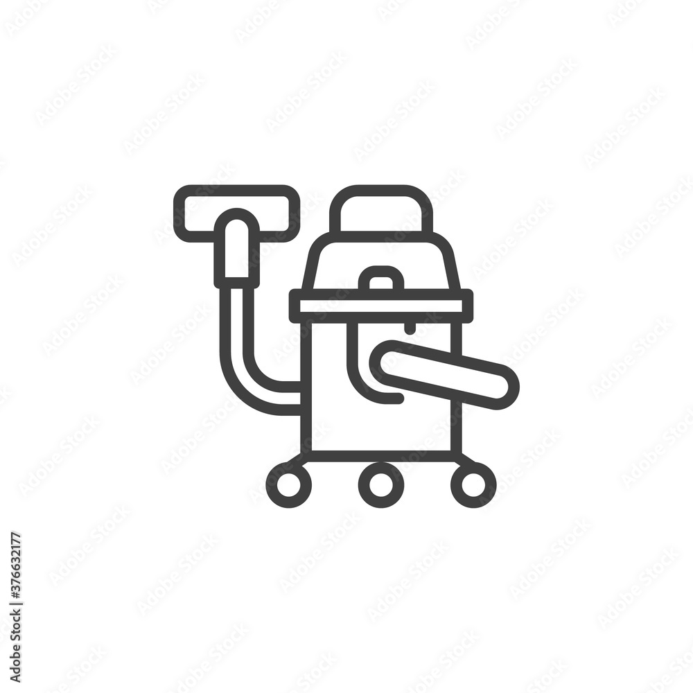Industrial vacuum cleaner line icon. linear style sign for mobile concept and web design. Vacuum cleaner outline vector icon. Symbol, logo illustration. Vector graphics