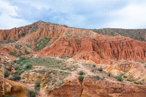 Relief of red canyons