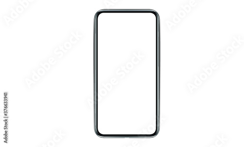 Smartphone with blank screen. Realistick cell phone can be a template for infographics or presentation of interface. Frame less smartphone. Vector Illustration UI/UX design