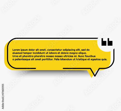 Quote yellow banner for business vector template.