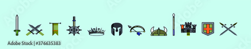set of barbarion icon design template with various models. vector illustration