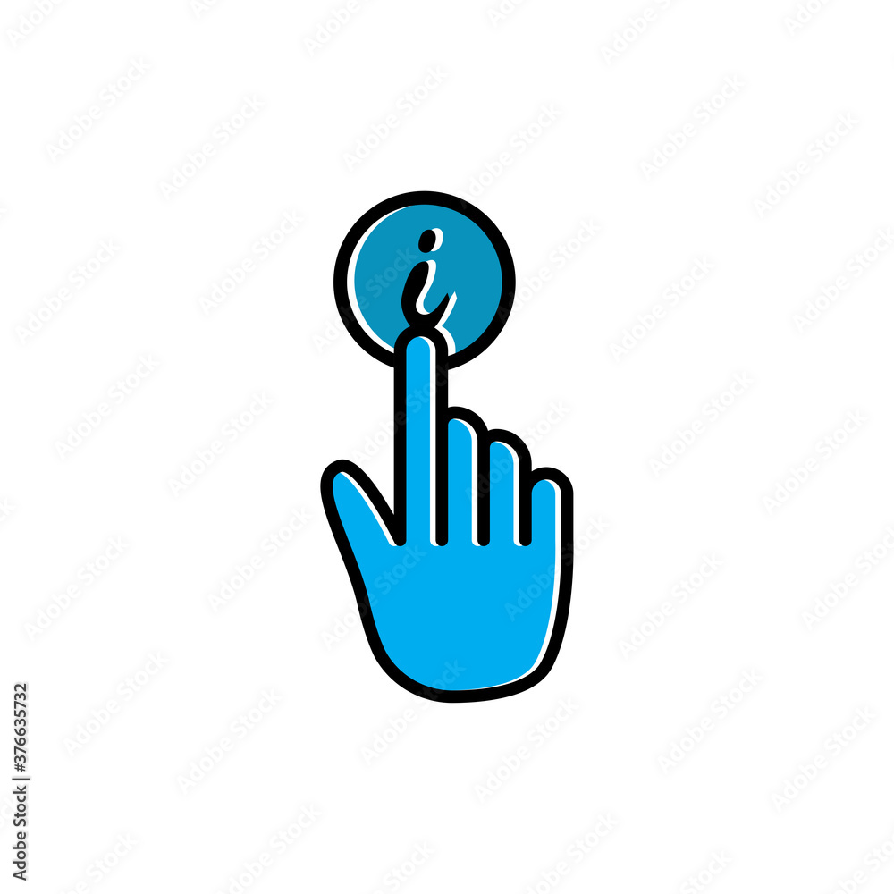 Obraz premium Touch and information flat icon. Design template vector