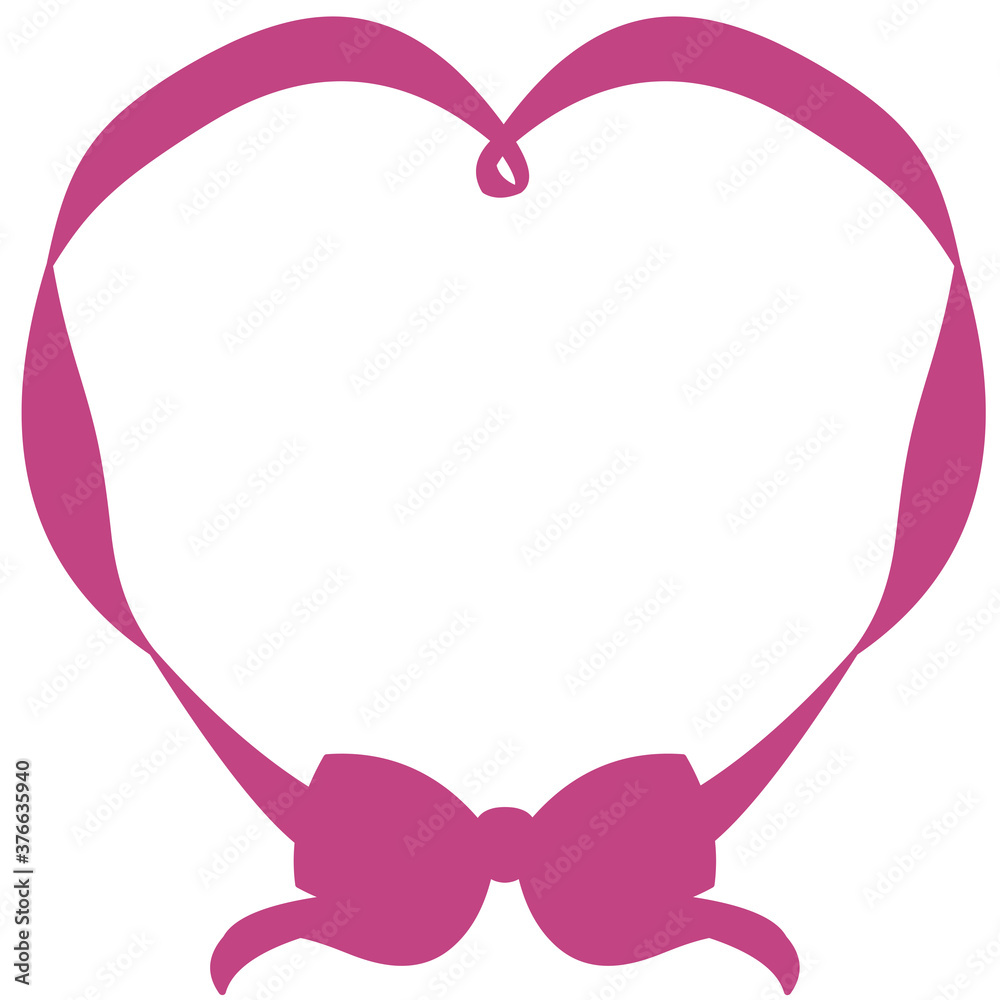 リボンハートのフレーム　ピンク