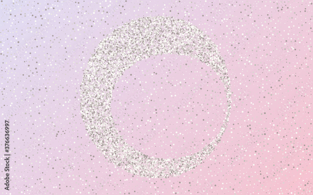 Silver Confetti Vector Pink Background. Rich Silver Confetti Vector Pink Background. Rich