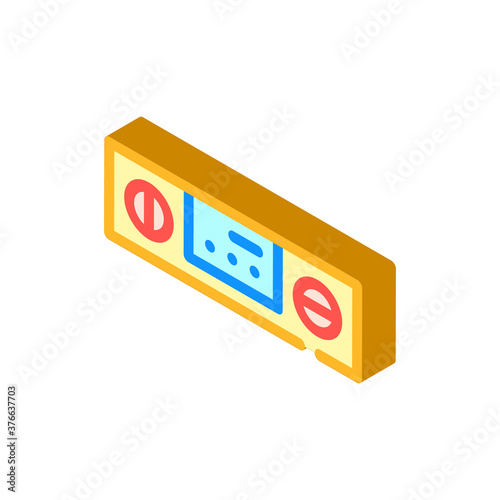 digital protractor measuring equipment isometric icon vector illustration
