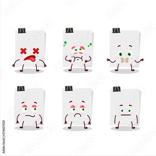 Sticky notes paper white cartoon character with nope expression