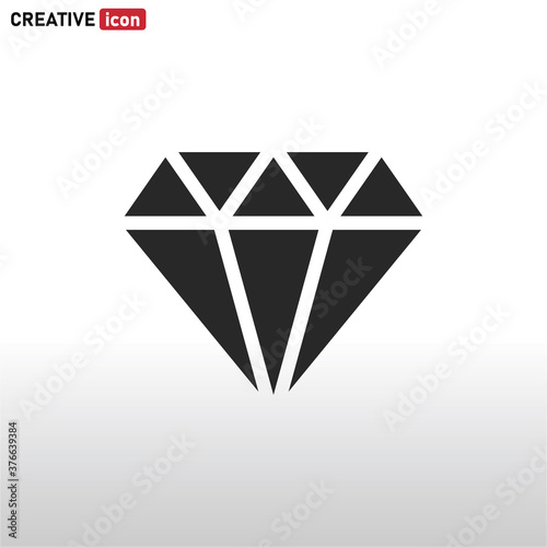 Diamond icon vector . Jewel sign . Crystal