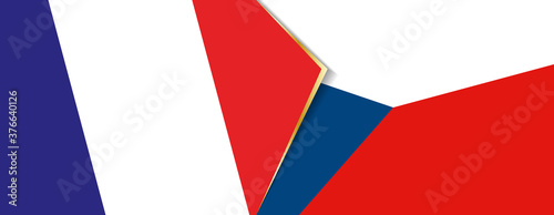France and Czech Republic flags, two vector flags.