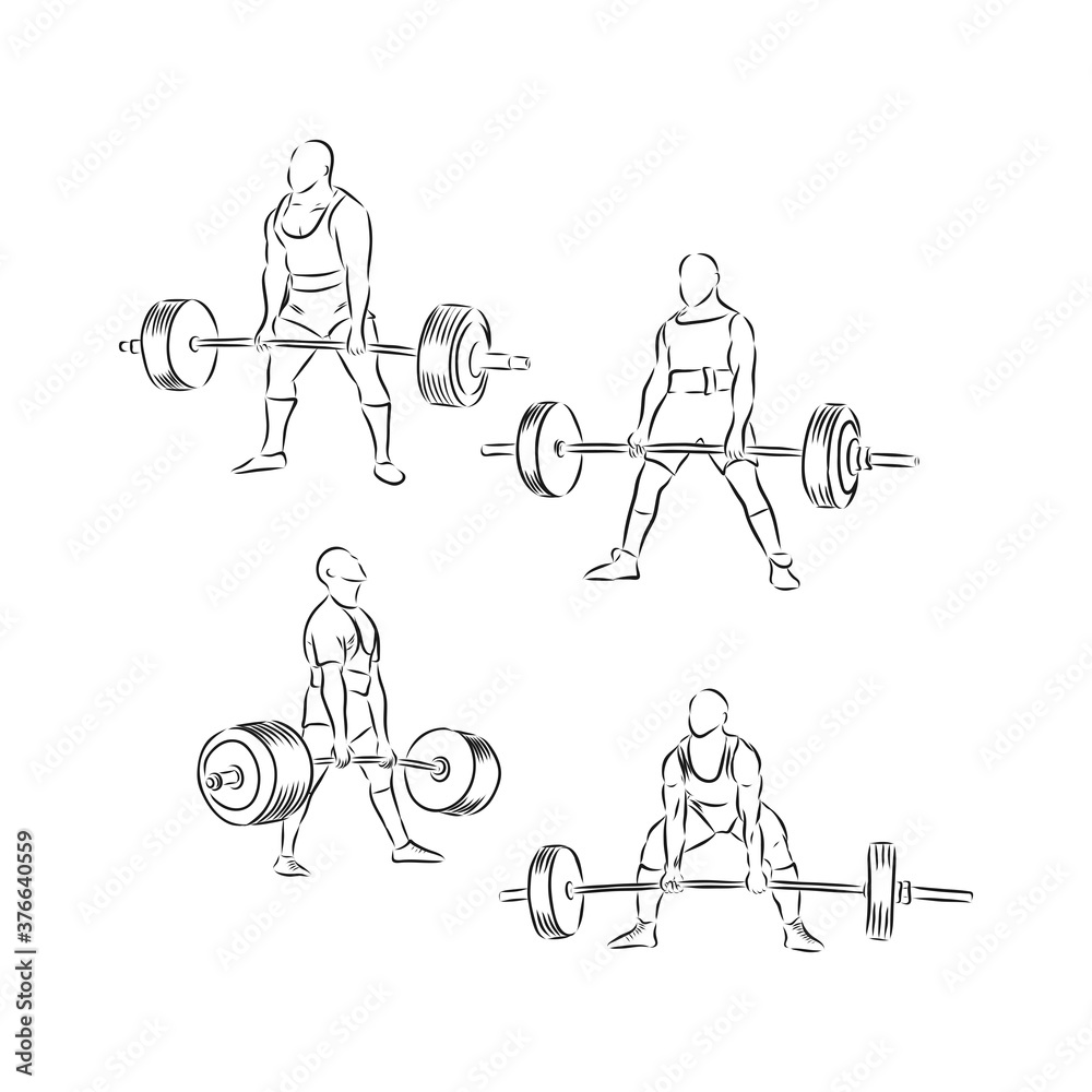 Sporty man lifting a heavy weight barbell in the gym. Strong sportsman