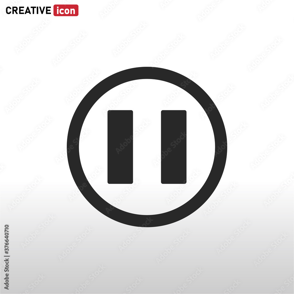 Pause icon vector , Pause button
