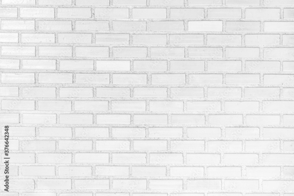 White brick wall texture background. Abstract weathered brickwork design backdrop. - obrazy, fototapety, plakaty 