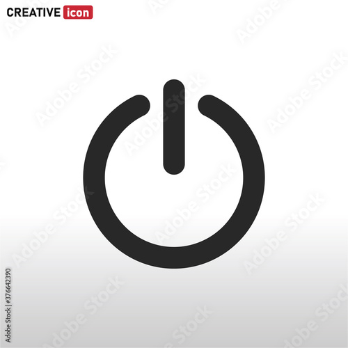 Power icon vector . Shutdown sign