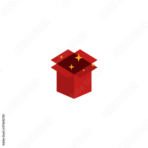 Illustration Vector Graphic of Shining Empty Gift Box. Perfect to use for Gift Store