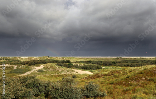 Borkum Insel Regenbogen Dünen Nordsee Wetter Meer