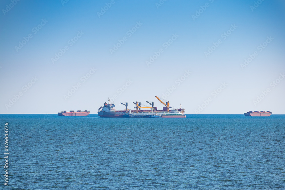 Bulk carrier at sea