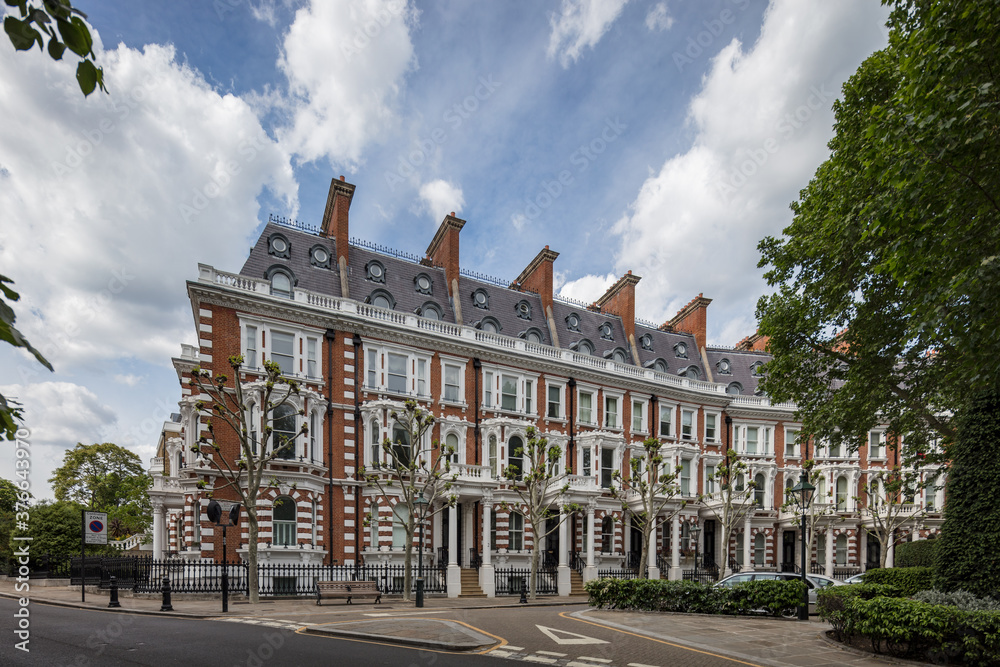 Beautiful residential architecture in South Kensington London, UK