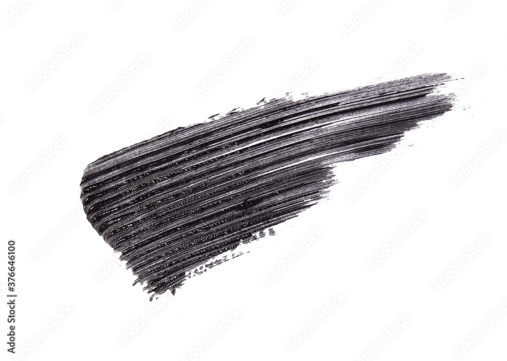 Black mascara brush strokes isolated on white