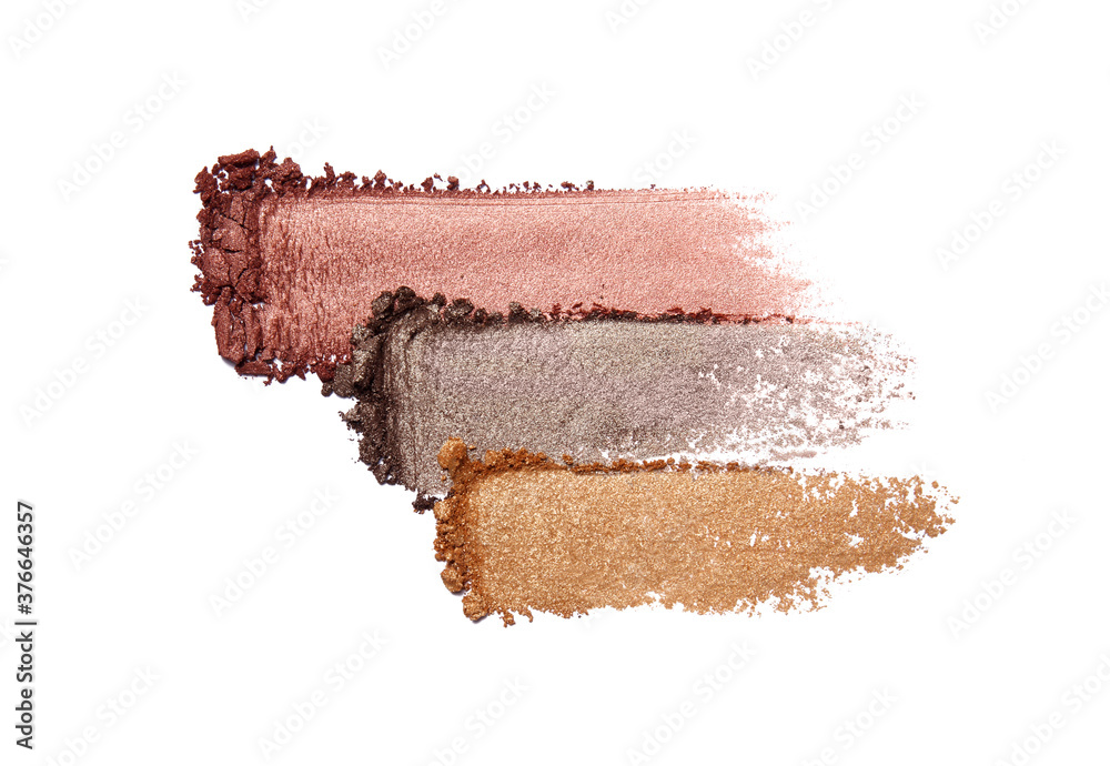 Crushed eyeshadow isolated on white Crushed eyeshadow isolated on white