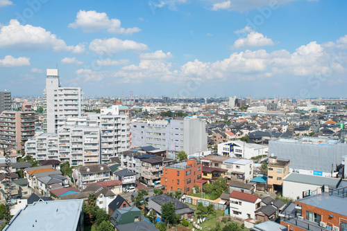 Fototapeta Naklejka Na Ścianę i Meble -  東京都足立区の俯瞰図